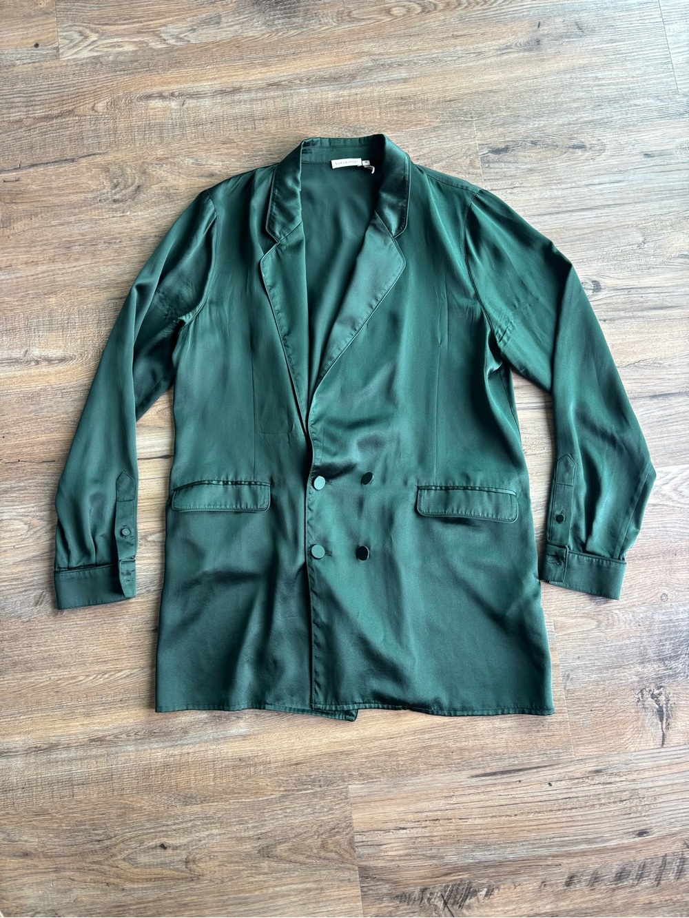 Silk Laundry Relaxed Green Blazer (Size M)